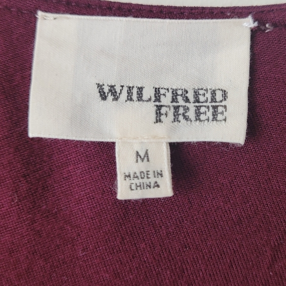 ARITZIA Wilfred Free Burgundy Short Sleeve Loned Crepe Dress - Picture 9 of 14